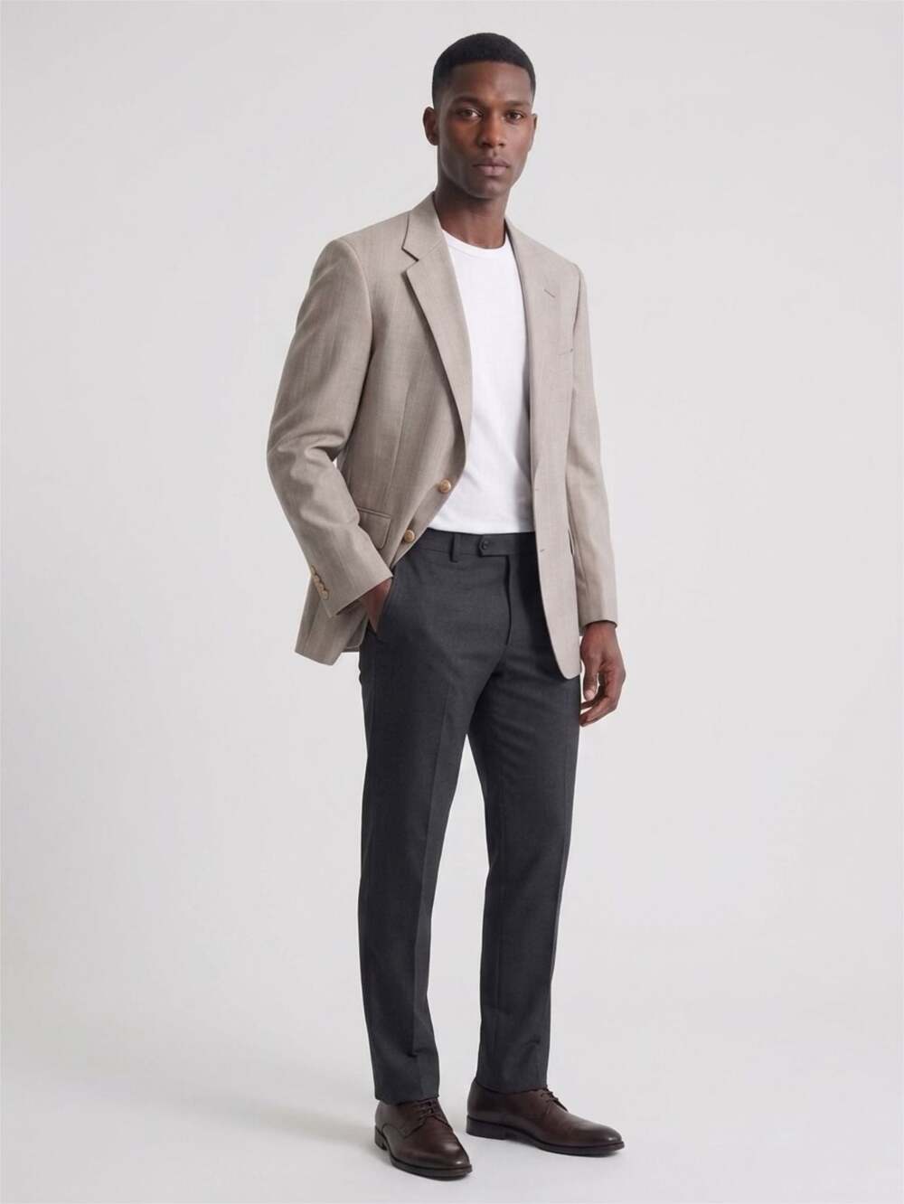 Polo University Club by Ralph Lauren Tan Pinstripe Wool Sport Coat Blazer 43R